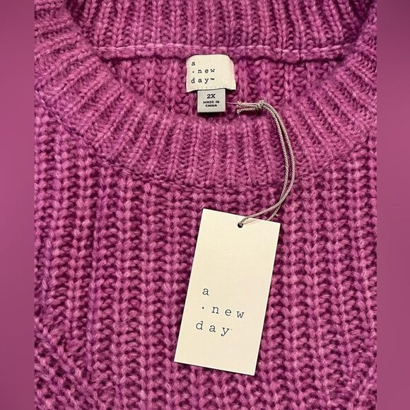 NWT Light Purple Cable Knit Sweater Women’s 2XL Very Soft NEW - Picture 6 of 9